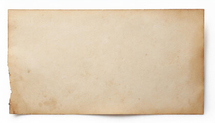 Old empty paper sheet isolated on white background