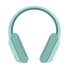 Headphones isolated on white background. Flat vector illustration