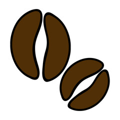 Coffee beans. Drink, beverage, invigorating, hot, degree of roasting, Arabica, Robusta, morning, breakfast, liquid, dessert, latte, Americano, espresso, cappuccino. Vector illustration