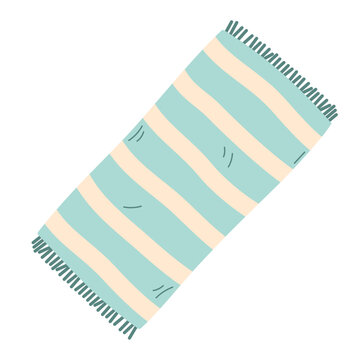 Beach towel. Flat vector isolated illustration