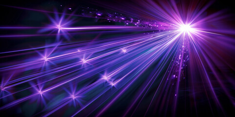purple light beam rays on black background, neon light rays background