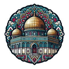 Aqsa grand mosque palestine islamic symbol and logo representing spirit of islamic