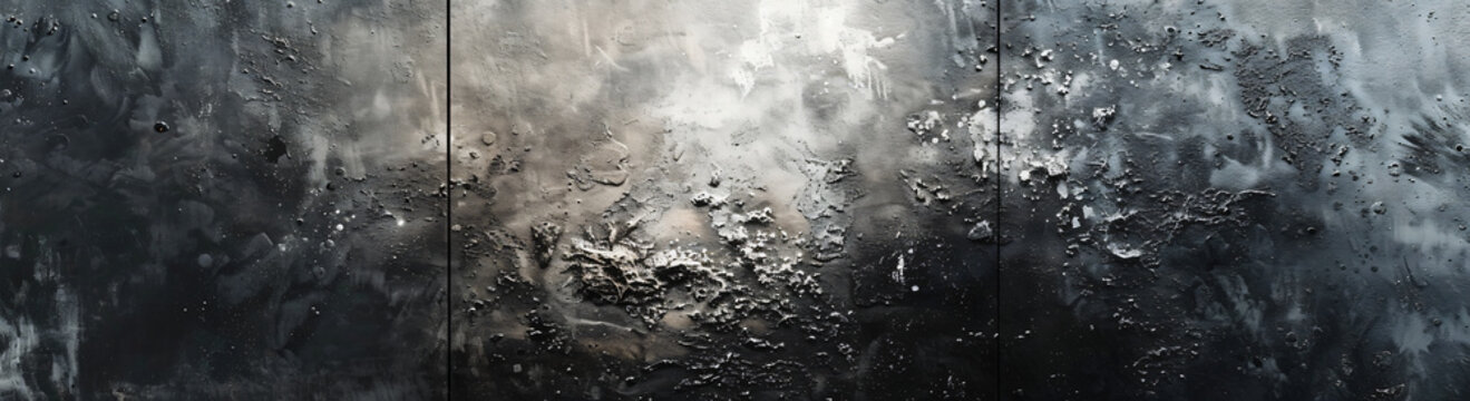 a photo of a wall with black paint, in the style of delicate ink washes, contemporary metallurgy, dark white and light silver