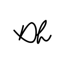 A hand-drawn signature logo design template