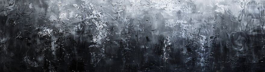 an acrylic painting with a dark background, in the style of grungy texture, light gray, mysterious backdrops, polished concrete, grainy, black and white photos - obrazy, fototapety, plakaty