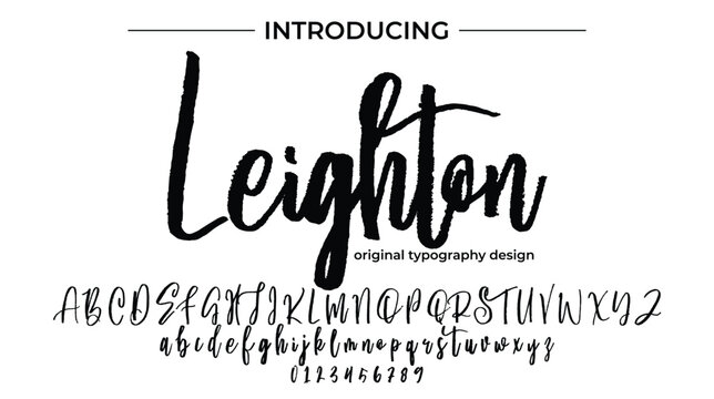Leighton Font Stylish brush painted an uppercase vector letters, alphabet, typeface