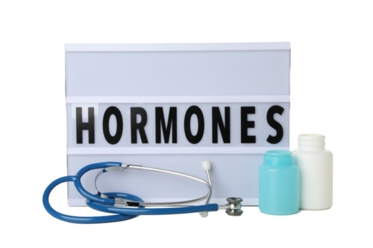 PNG, hormone drugs concept, isolated on white background.