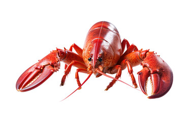 Close Up of a Lobster. This close up photo showcases a vibrant lobster. The lobsters intricate shell and claw details are prominently displayed, capturing the essence of this crustacean.