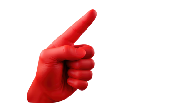 Red Hand With Thumb Up A photo showing a red hand with a thumb up. The hand is in a gesture of approval or agreement, signaling positivity or encouragement.