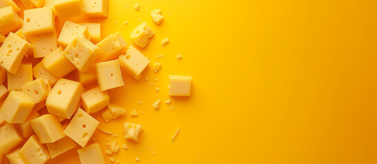 Falling corn chips, cheese snacks isolated on black background