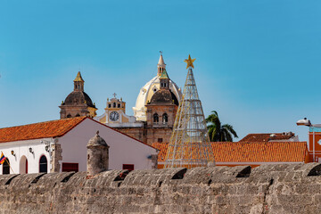 Urban skyline of Cartagena de Indias city on the Caribbean coast of Colombia - 742472165