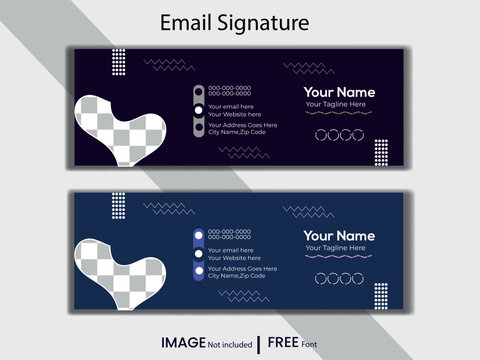 Corporate business professional modern email signature template or email footer and personal social media cover template design creative layout