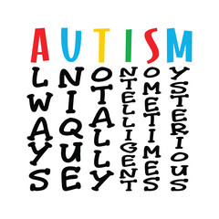 Autism Day , Autism awareness , Autism Craft, Honoring Autism Awareness Day, Autism Vector, Autism SVG, Autism day T-shirt design.