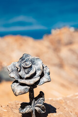 Details of a stone rose at Schneeferner glacier, Zugspitzplatt, Mount Zugspitze, Top of Germany,...