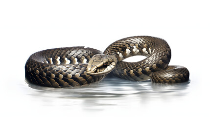 Fototapeta premium Sea snake on white background