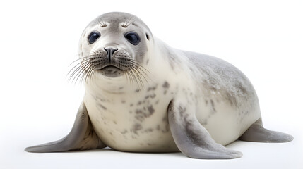 Seal on white background - obrazy, fototapety, plakaty