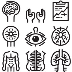 set of icons of the zodiac