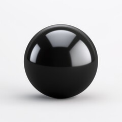 Black Ball on White Background. Isolated Sphere Made of Plastic. Colorful Circle Buttons on Solid
