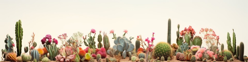 Cacti Landscape: A Green Desert Garden featuring a Variety of Nature's Prickly Plants, including