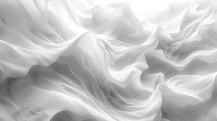 Abstract white satin silky cloth for background, with soft waves,waving in the wind.