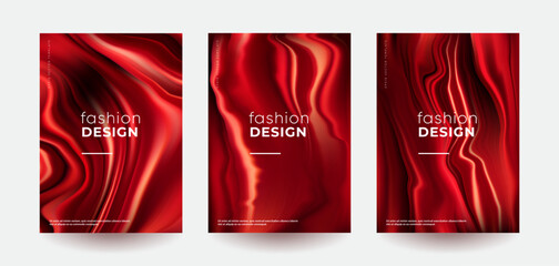 Brochure Covers with beautiful red wavy gradients. 