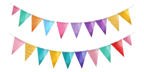 Fototapeta premium colorful party pennant triangles on a white background