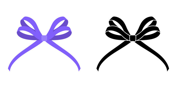 Ribbon bow icon. Gift, present design element. Holiday decoration concept. Vector illustration.