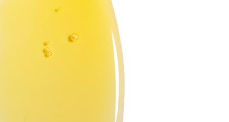 drops of gel serum cosmetic products close-up on a transparent background