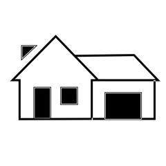 Set of outline home line icons isolated on a white background. House icons sign