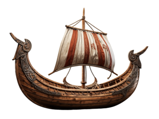 Viking Ship isolated on a transparent background