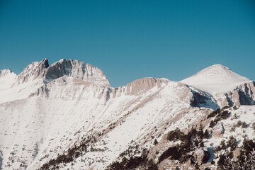 snow covered mountains