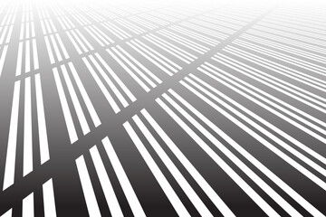 Abstract Road Movement in Diminishing Perspective. Striped Lines Black and White Background.