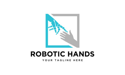 robotic hands logo vector