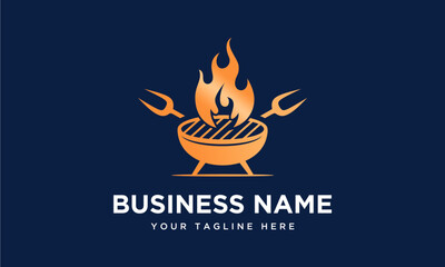 vector gradient barbecue logo template