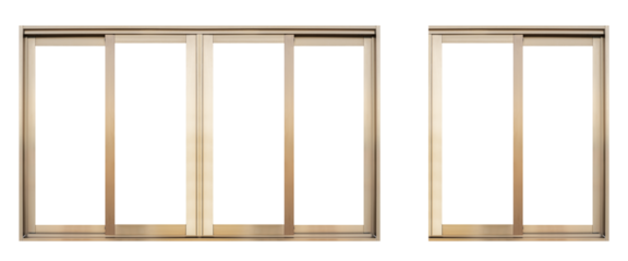 Mock up golden aluminium window frame