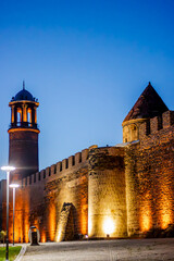 Erzurum Kalesi . Translate : Castle of Erzurum. An evocative evening shot of the historical Erzurum Castle in Turkey