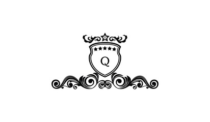 Obraz premium Luxury Crown Flat Alphabetical Logo