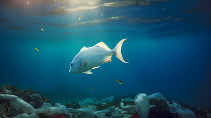 Fototapeta premium Beaches inundated with plastic trash