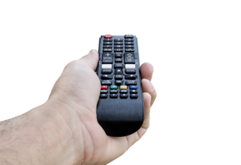 Hand hold black remote control television