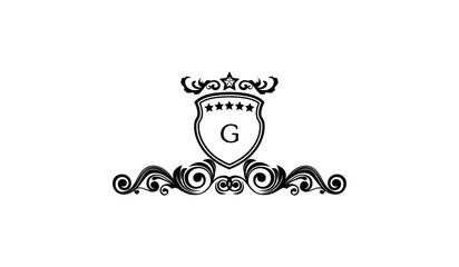 Luxury Crown Flat Alphabetical Logo