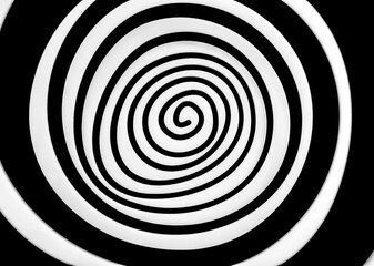 Simple white spiral on black background
