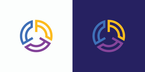 Abstract circle propeller circle vector logo design. © ahmad