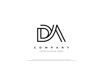 Simple Letter DA Logo Design