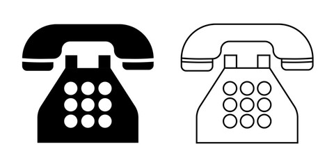 Telephone Icons.  Linear And filled Set. Telephone call vector illustration icon.