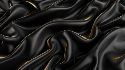 Fototapeta premium Smooth elegant silk. Closeup of rippled silk fabric texture. Luxury fabric background with copy space. AI-generated.