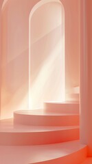 Modern staircase interior background for vertical reels showcasing a quiet gradient with soft delicate coloring