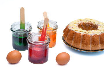 Kolorowe barwniki do malowania jajek na ozdoby świąteczne, Wielkanoc 