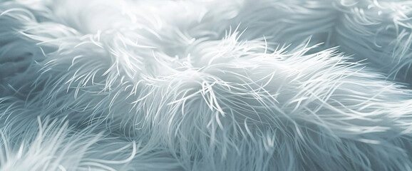 a close up of an image of a white furry sofa, in the style of attention to fur and feathers texture, lensbaby effect, detailed feather rendering
