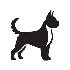 Silent Guardian: A Majestic Dog Silhouette, Capturing Loyalty, Vigilance, and the Timeless Bond Between Canine and Human.Vector dog silhouette.