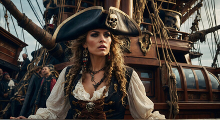 Fototapeta na wymiar Pirate woman 